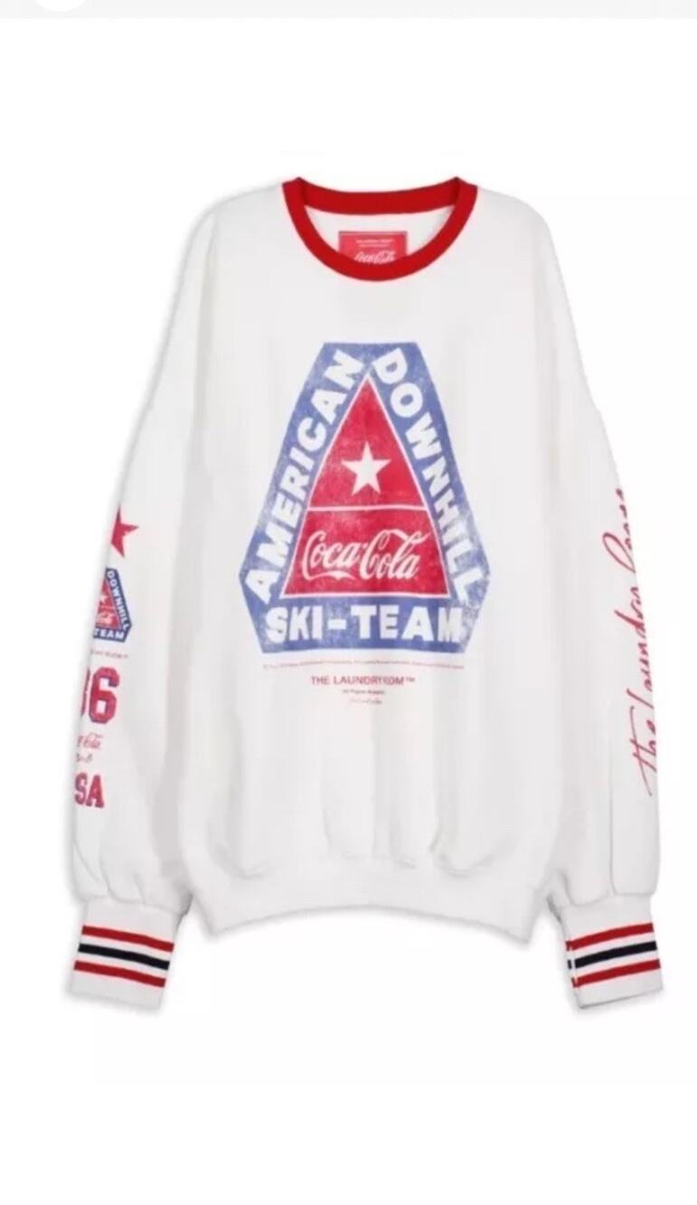 New THE LAUNDRY ROOM COCA COLA Women's Sweatshirt Jumper Ski Graphic | SMALL